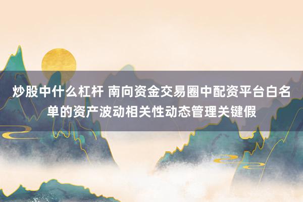炒股中什么杠杆 南向资金交易圈中配资平台白名单的资产波动相关性动态管理关键假